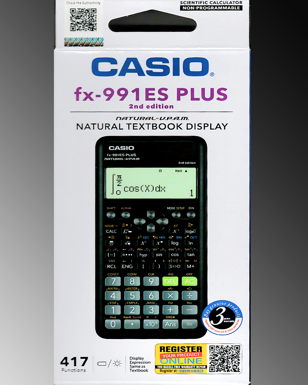 Casio FX-991ES Plus-2nd Edition Scientific Calculator Black Original