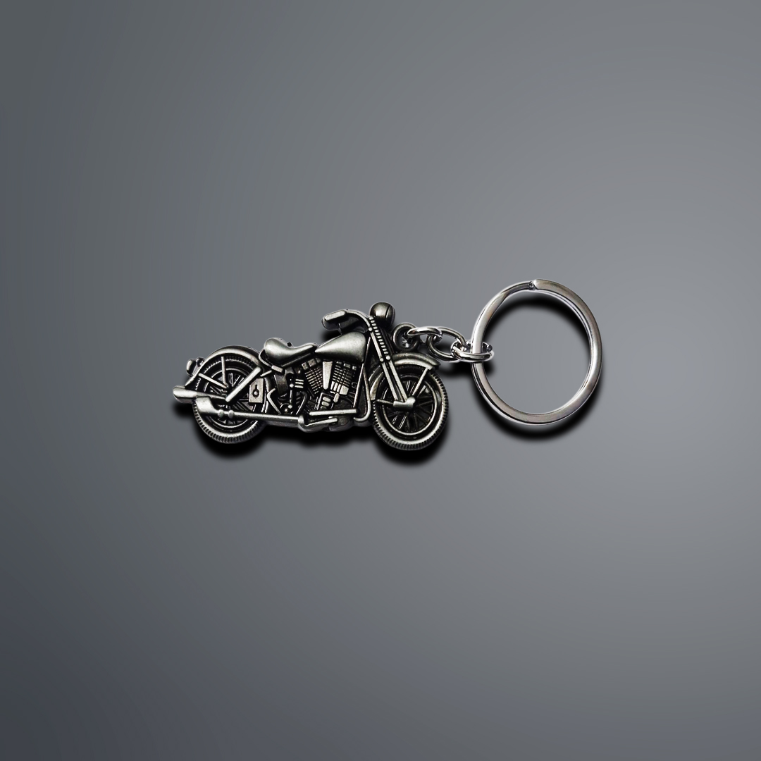 Vintage Motorcycle Metal Keychain – Inspired by Royal Enfield