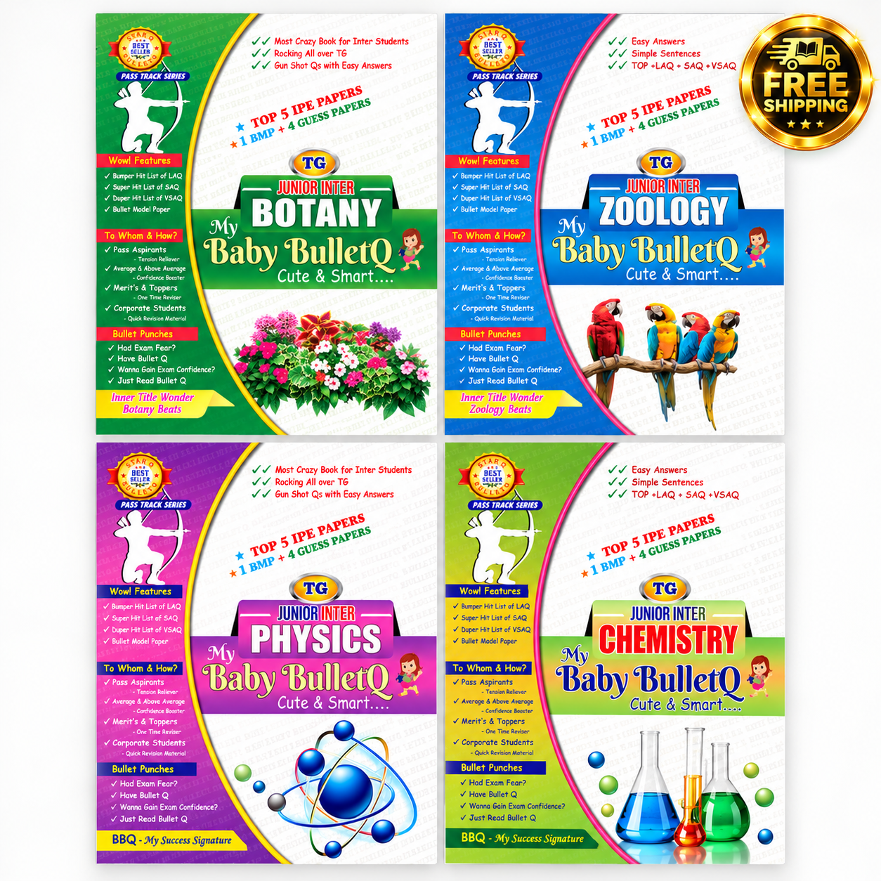 Baby Bullet Junior Inter B.P.C set of 4 Books for TG , 2026 Free shipping