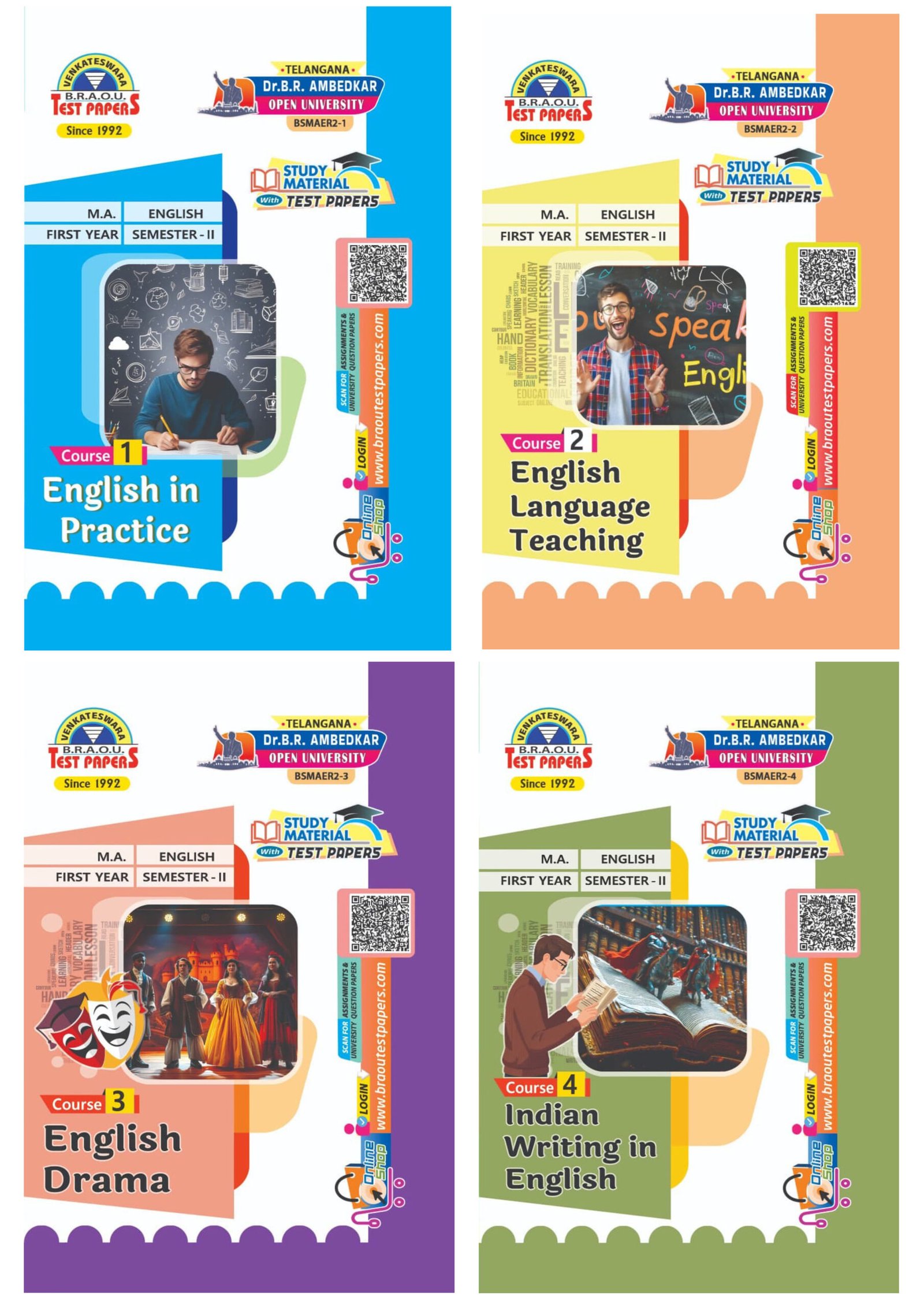 M.A ENGLISH Semester-II Full Set (4 courses) DRBRAOU